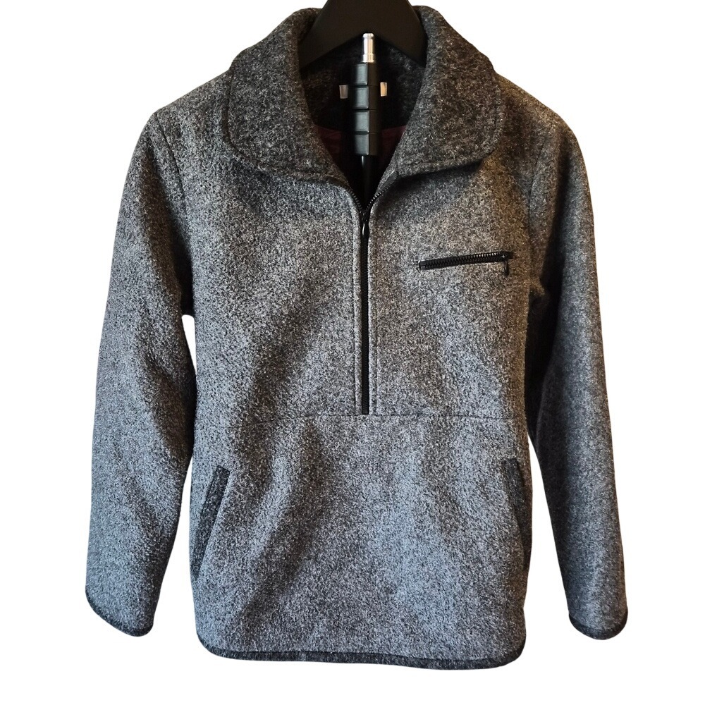 Veeko Grey Marl Quarter Zip Pullover Jacket Textured Lined Size 36